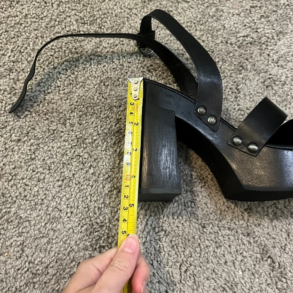 Sam Edelman Black Leather Platform Sandals